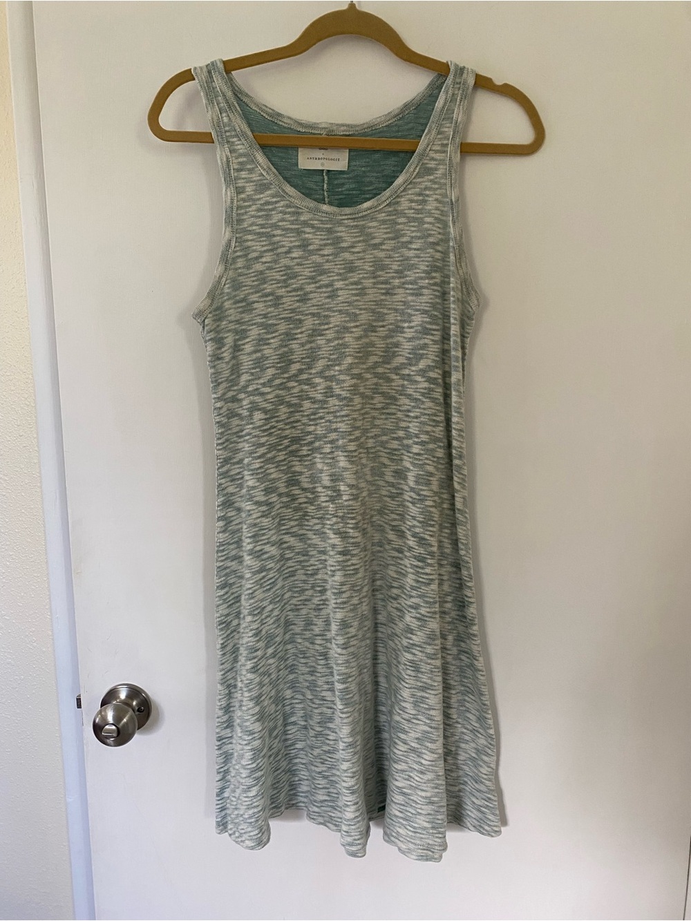 Sol Angeles Anthropologie Heathered Blue Green Sleeveless Swing Tank Dress XS